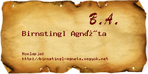 Birnstingl Agnéta névjegykártya